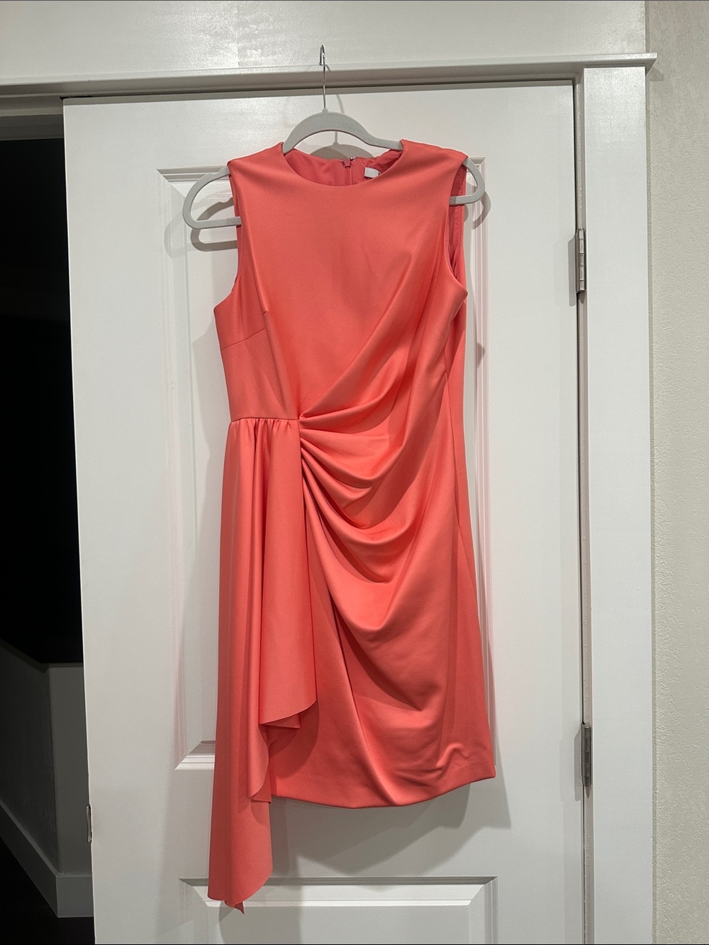 Badgley Mischka Coral Draped Mini Dress Size 12 NWT